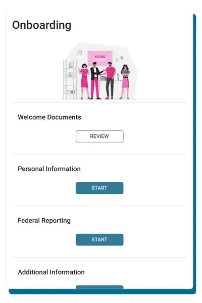 isolved onboarding task list