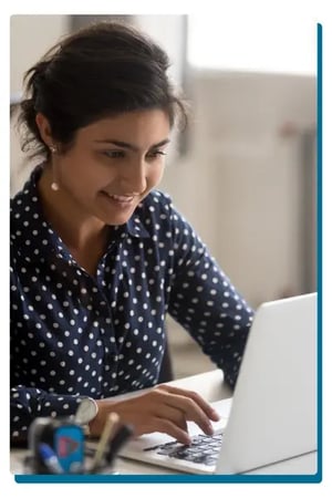Business owner processing payroll