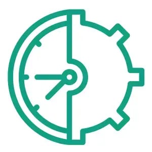 Icon representing mobile time tracking for landscaping crews at job sites